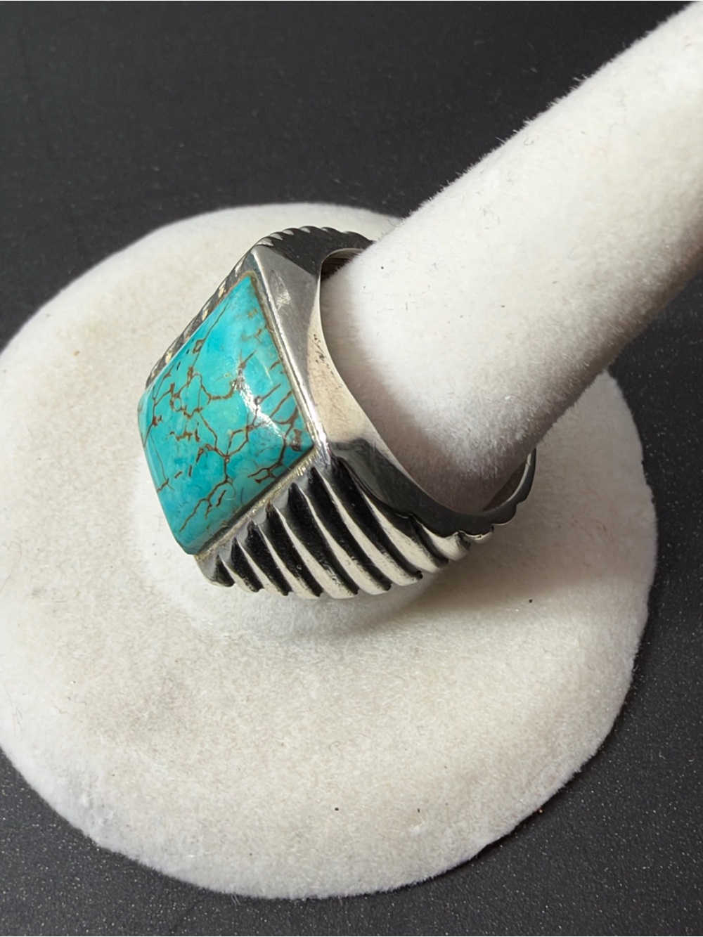 Navajo Turquoise Sterling Silver Ring  Size 6.5